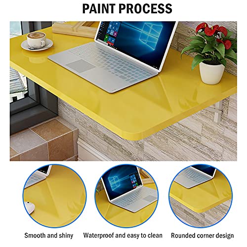 Bureau mural pliable flottant rouge 70x30 cm pour ordinateur