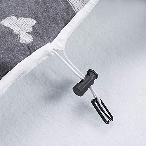 Mzxcuin 15" X 54" Padded Ironing Board Cover Scorch Resistant, Extra Thick Cotton Iron Cover With Padding Heat Reflective Heavy Duty Pad ,Grey Floral #TOP4