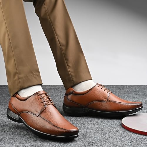 Image of Centrino Formal Shoes for Men | Lightweight Comfortable Office Shoes for Man Stylish | Cushioned Insole Lace-Up Shoes for Men | Durable TPR Sole | Trendy Classic Design Footwear for Men (8116)
