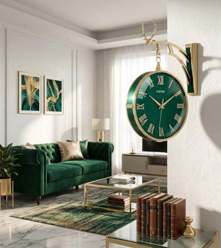 Image of Double-Sided Clock, Wall Hanging,Wall Clock, Outdoor, Antique Double-Sided Clock,Store Clock, Shop, Cafe, Table Clock, Interior, West Coast (Clock)
