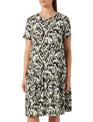 Gerry Weber Damen Gemustertes Kleid mit schwingendem Rockteil Kurzarm...