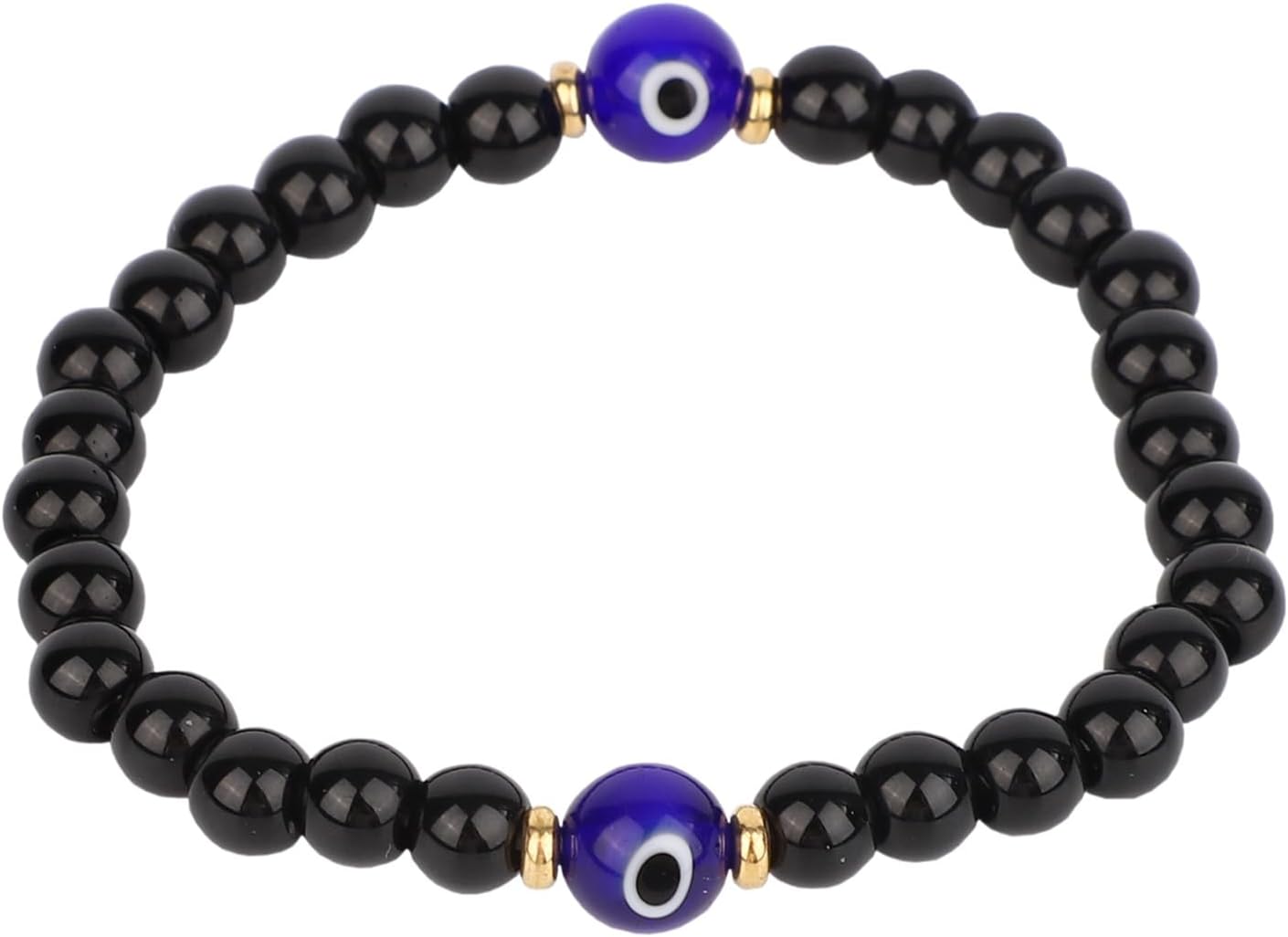 Evil Eye Bracelets, Evil Eye Beads Bracelets Black Glass Colored Glaze Protection Manifestation Jewelry for Good Luck Warding off Negativity for Men Women Memorial Gift
