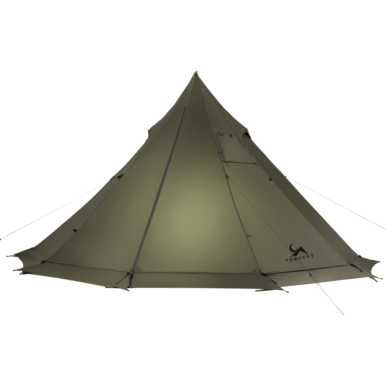 TOMOUNT Tente Tipi en nylon ultra légère Tente indienne haute tente pyramide 1 personne avec trou de four pour four 4 saisons Tente de camping pour extérieur, randonnée, camping, randonnée, trekking
