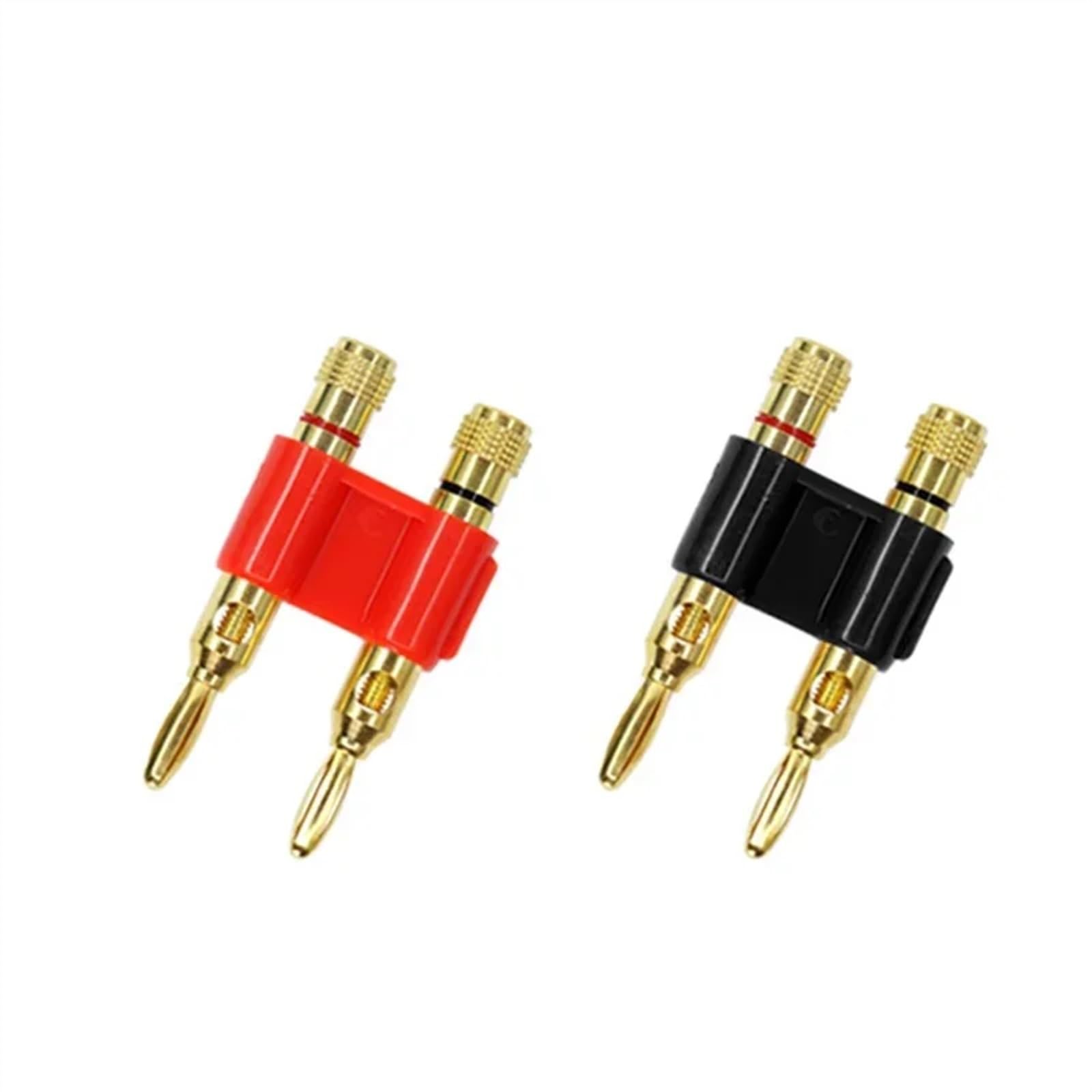 Connecteur doré empilable, 8 pièces, fiche Banane à Double rangée de 4mm, Double Haut-Parleur, Prise à Deux Positions(8 Red)