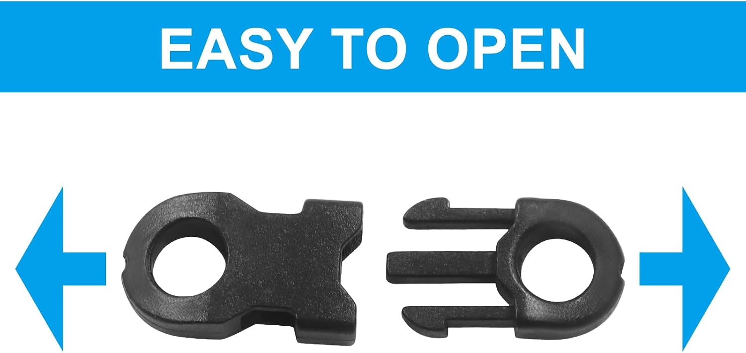 25 Pack Mini Breakaway Buckles - 6mm Side Release Plastic Buckle Clips for Paracord Bracelets, Anklets, Necklaces, Camera Straps & DIY Crafts, Safety Buckles for Small Projects