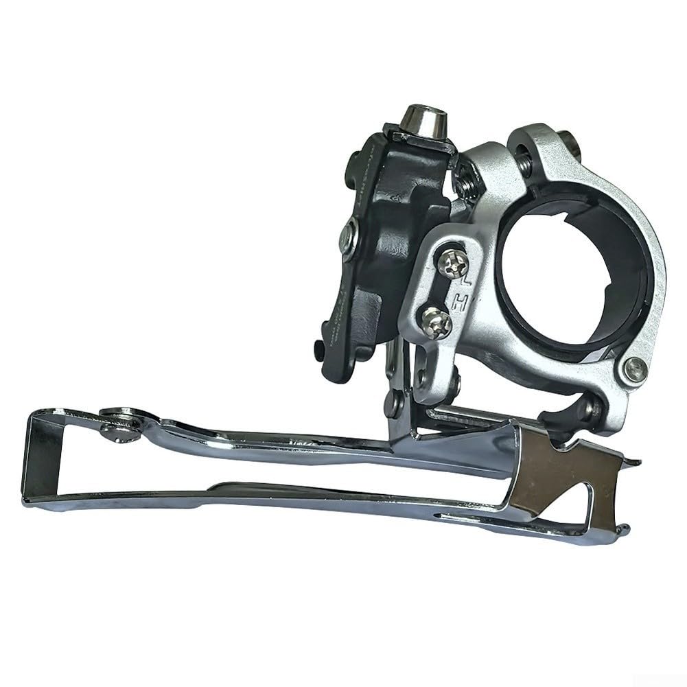 Deragliatore anteriore per mountain bike, 7/8/9 velocità, Dual Pull per corona 22-32-44T, lega di alluminio 31,8/34,9 mm, morsetto nero
