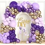 ALL-IN-1 Purple and Gold Balloon Arch & Garland Kit – Small and Large Purple Gold Balloons with Confetti – Lavender, Dark Purples, Pastel Purples Lilac Party Decorations for Birthday and Graduation - Image 4