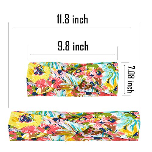 Image of DRESHOW 8 Pack Headbands for Women Yoga Knotted Headbands Elastic Criss Cross Hair Accessories Sports Head Wrap Non Slip