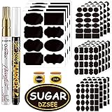 👍 DO-IT-YOURSELF MULTIFUNKTIONELLE ETIKETTEN: Ideal für große Gläser, Marmeladengläser, Gewürzdosen, Einmachglas, Dosen, Flaschen, Kasserollen, selbstgemachte Lotionflaschen, Wein, runde Papp-Kaffee- oder Teegläser, Dosen, Körbe, Mappen, Küche, Bürobedarf, Klassenzimmer, Spielzeugkisten.