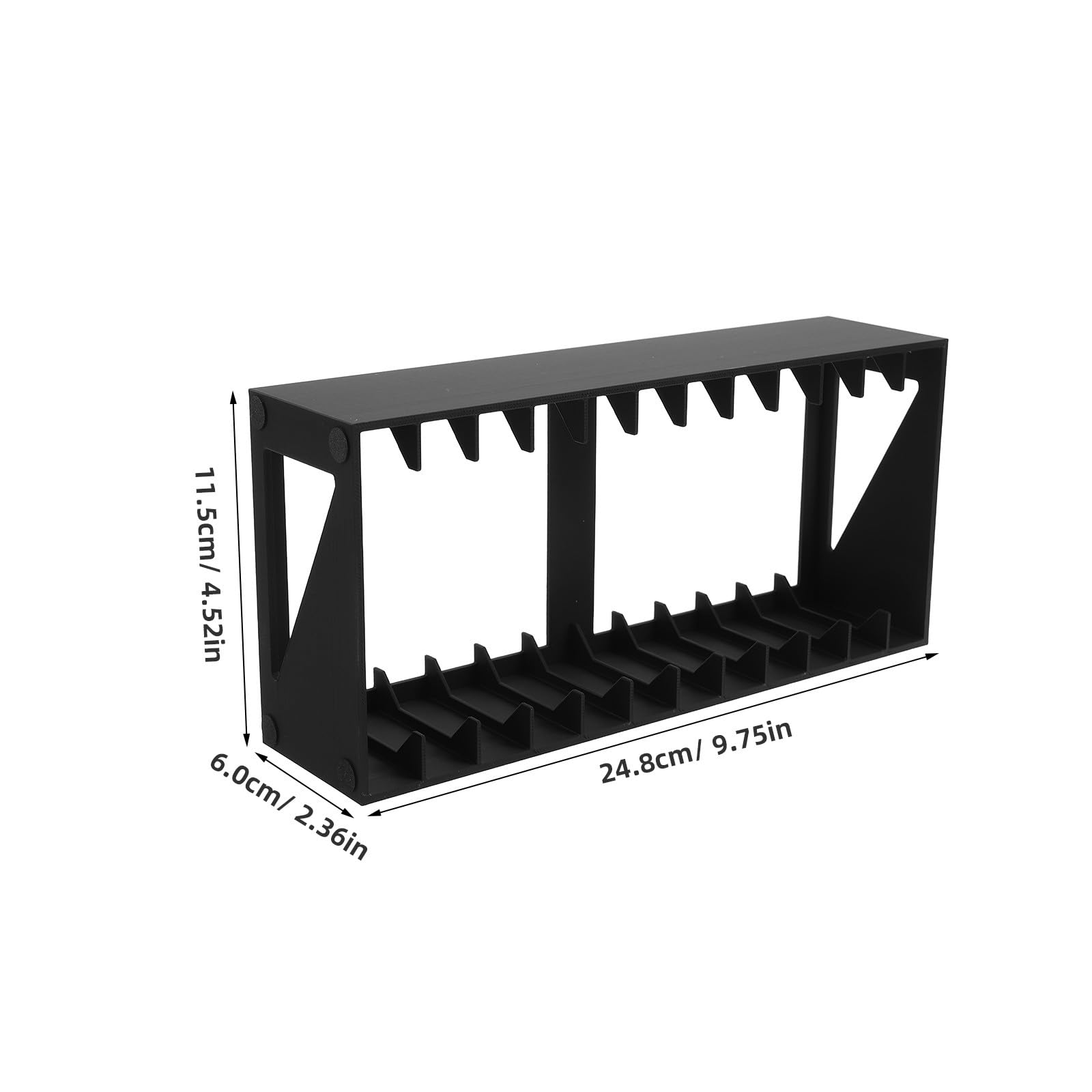 iplusmile Support de Rangement Organisation Solide et Entretien Facile Compartiments Multiples en Plastique Noir pour Cassettes Audio pour Bureau ou Bibliothèque