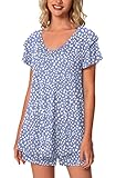 Aodemo Womens Summer Pajama Sets Ruffle Sleeve Sleepwear Ladies Nightwear Pjs Lounge with Pockets XL