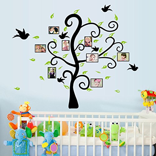 ufengke Pájaros Árbol Foto Marco Pegatinas De Pared, Vivero Habitación De Los Niños Removible Etiquetas De La Pared Murales