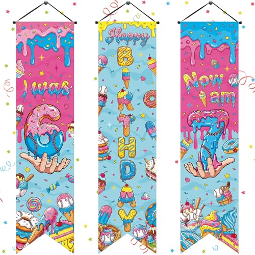 Image of Chiisong 3 Pieces 6 7 Birthday Party Banner Decorations 67 Meme Themed Birthday Banners 7th Porch Signs Hanging Wall Decor for 6 7 Theme Party Photo Booth Backdrop Photography Supplies