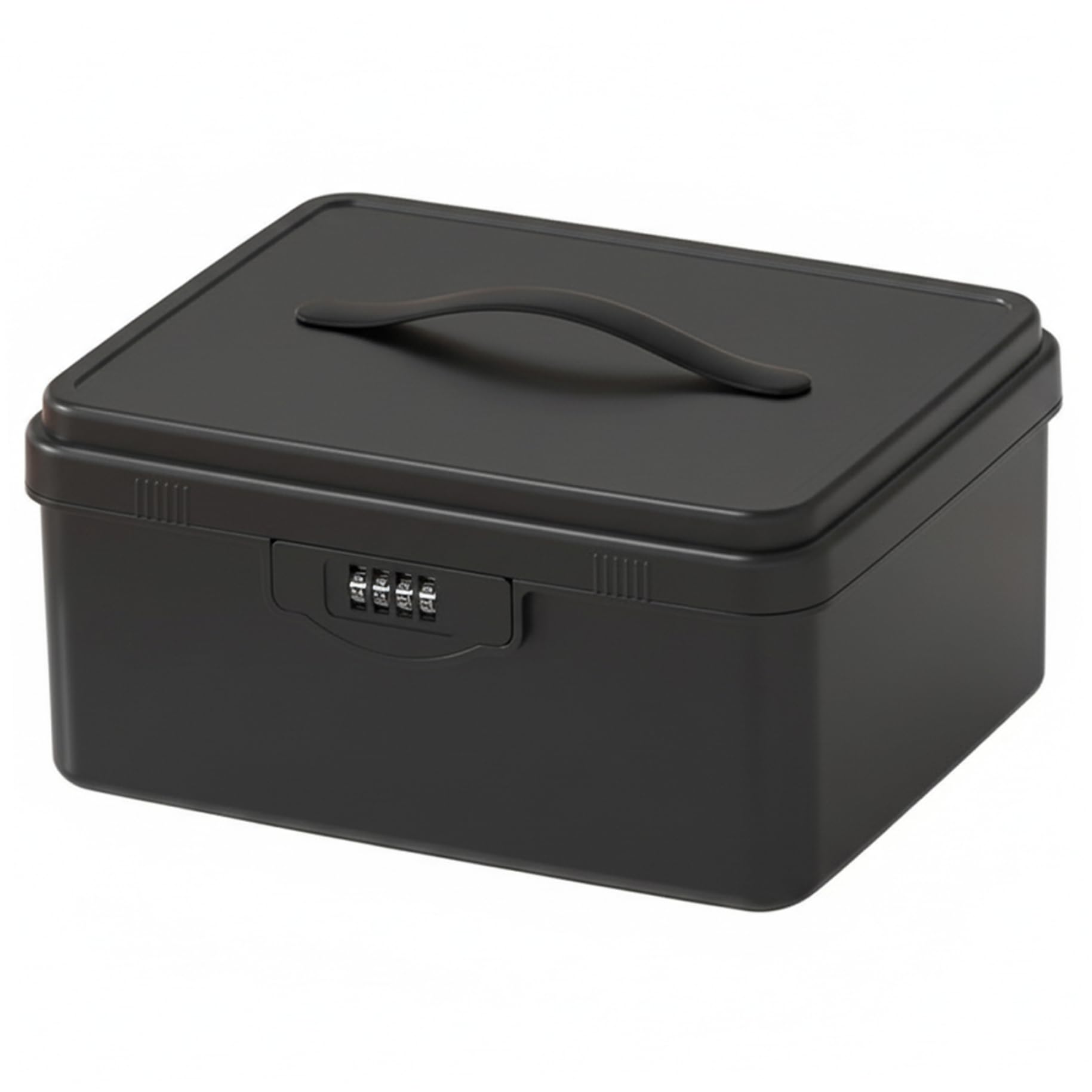 Storage Box, Lockable Storage Box with Lock and Handle Lockbox 4-digit Combination Lock for Valuables, Documents & Medications