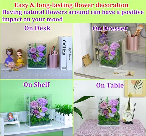 Valley Of Rain & Forest U-B20222 Long-Lasting Real Flowers, Handcrafted Preserved Rose Bush For You To Send Love thumb #4