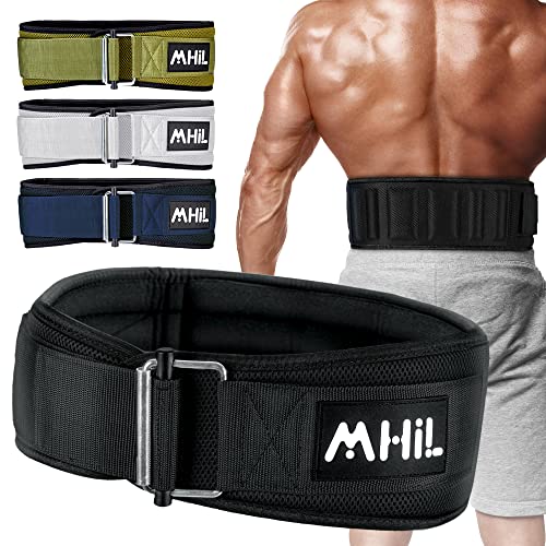 MHiL Quick Locking Weight Lifting Belt for Men & Women, Weight Belt for Workout Weightlifting, Powerlifting, Squat & Deadlift Weightlifting Belt for Men Women, Adjustable Gym Belt Olympic Back Support