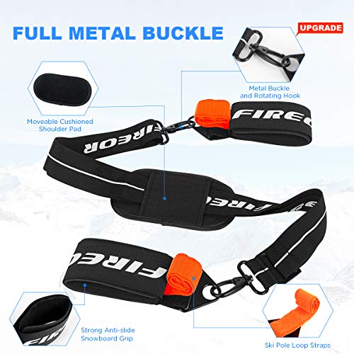 image for FIREOR Ski Carrier Strap, Snowboard, Pole and Boot Carry Sling Strap K