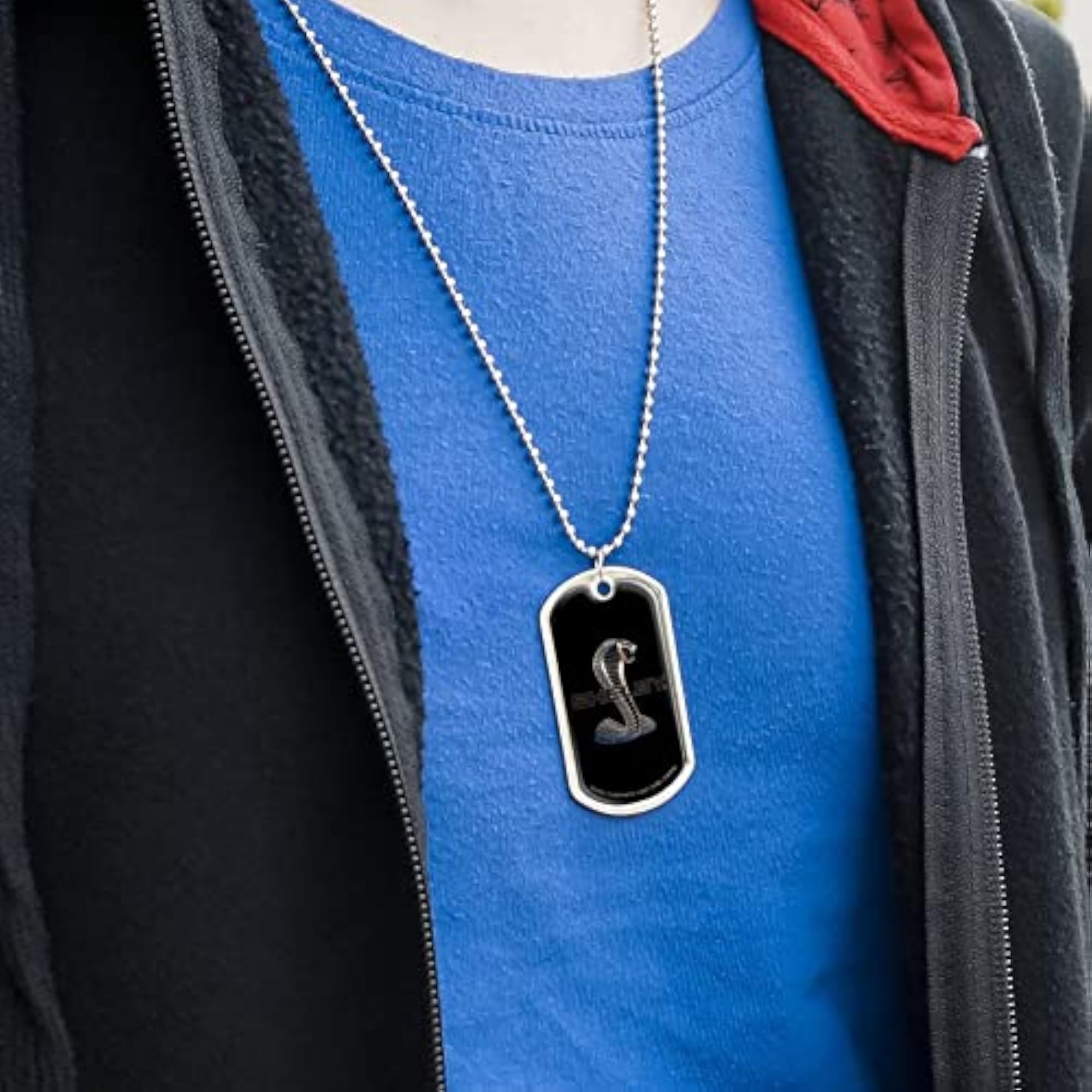 Shelby Cobra Logo Military Dog Tag Pendant Necklace