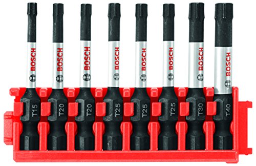 Image of BOSCH CCSTV208 8-Piece Assorted Set 2 In. Impact Tough Torx Power Bits with Clip for Custom Case System