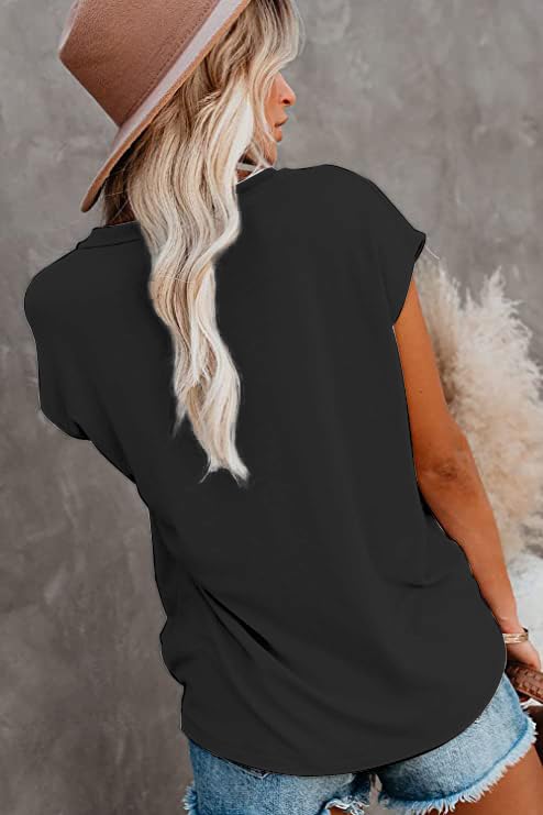 Image of CNFUFEN Short /Long Sleeve T Shirts for Women Fashion Casual Summer Lightweight Solid Trendy Tops
