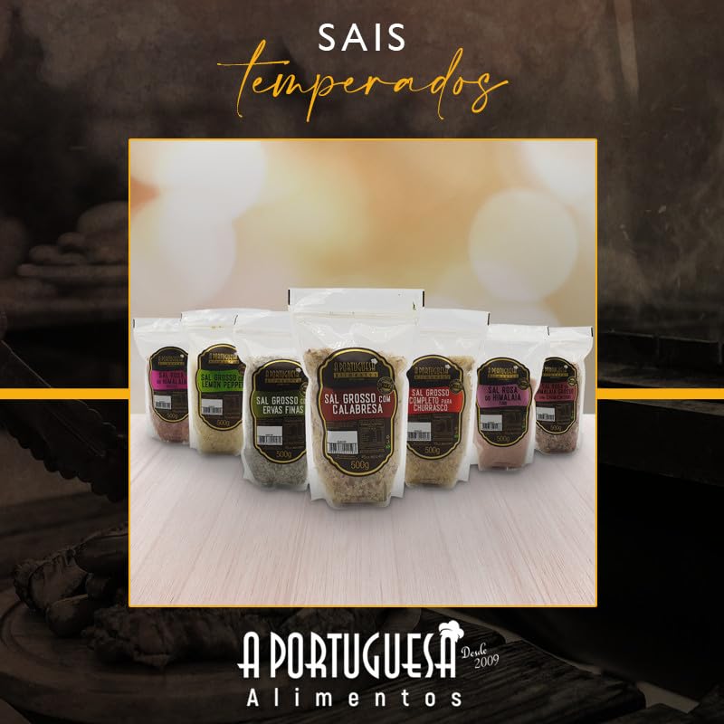 Miniatura 4 de BR Corner Una sal de condimento brasileño Portuguesa para barbacoa 17.63 onzas Tempero Sal Grosso para Churrasco 17.64 oz Lo mejor para