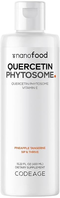 Codeage Suplemento de Quercetina Líquida com Vitamina E e Fosfolipídios, 1.000 mg por porção, 450 mL