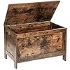 HOOBRO Toy Box, Retro Wooden Look Storage Chest with Safety Hinge, Entryway Storage Bench Supports 220 lb, 29.9 x 15.7 x 18.9 Inches Toy Chest Organizer, Easy Assembly (Rustic Brown) BF75CW01G1