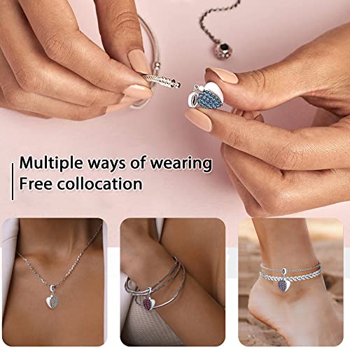 Kurafeel "I Love You Dangle Charm Love Heart Bead For Women Girls Wife Mom Daughter Friends With 5A Cubic Zirconia Openable Heart Locket Pendant For Charms Bracelets And Necklaces Mother's Day #TOP4