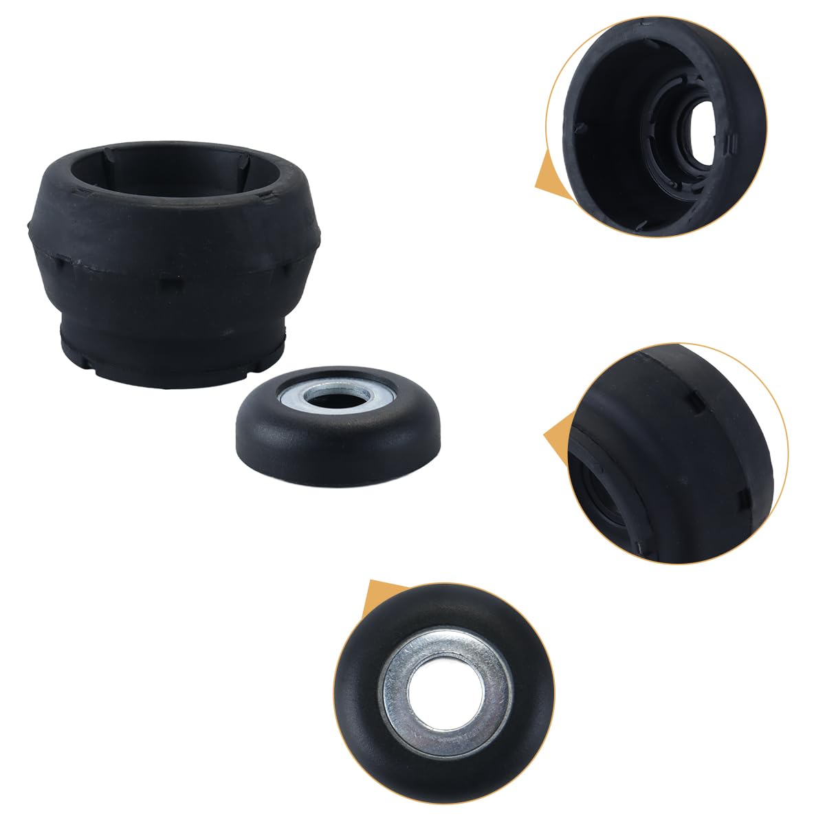 2 juegos de soportes y cojinetes de suspensión delantera compatibles con VW Golf Mk4 Hatch 1J1 1997-2005 Estate 1J5 1999-2006. Reemplazar 1J0412331C.