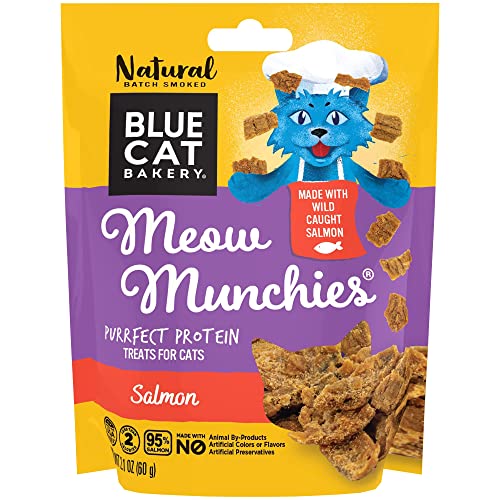 Blue Cat Bakery Natural Meow Munchies Salmon Treats for Cats, 2.1 Oz Pouch