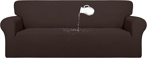 Miniatura 1 de PureFit Funda de sofá 100 % impermeable doble para sofás y sofás, funda elástica de forro polar antideslizante, lavable, protector de muebles a