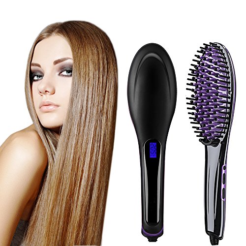 Gawervan Portable Hair Straightener Brush, Anion Hair Care, Anti Scald (Get Instant Results - For All Types of Hair)