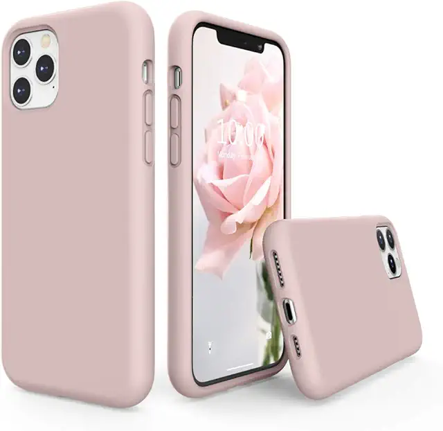 SURPHY iPhone 11 Pro Max Liquid Silicone Case - Pink Shockproof Cover