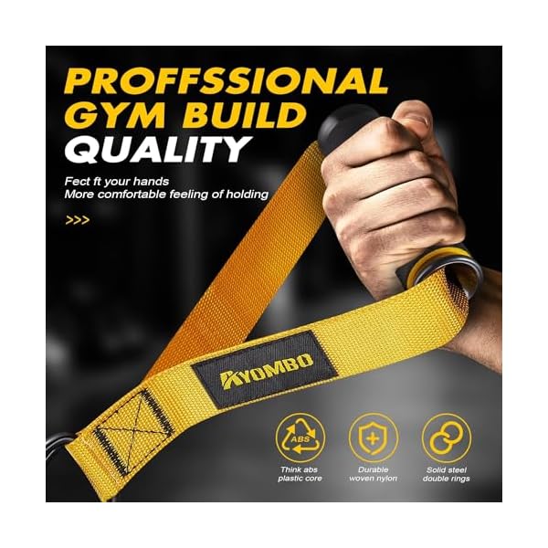 Ayombo Gym Equipment, Cable Attachments for Gym, Home Workout Equipment Machine Grip Attachments, Resistance Bands Handles for Weight Strength Trainer, Gym Heavy Duty Exercise Handle for Men - Image 3