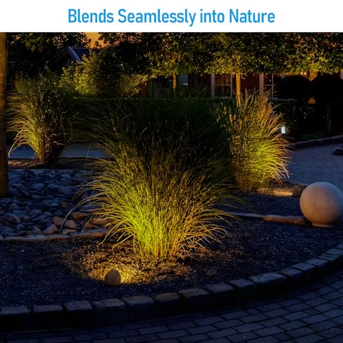 Image of LEONLITE 4-Pack 5CCT LED Rock Lights Outdoor, Round, Yellow