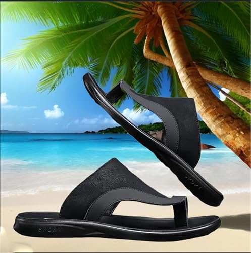 Yytcsjz Summer Breathable Men's Slip-On Clip-Toe Non-slip Bunion Beach Sandals, Comfortable Outdoor Open Toe Plantar Fasciitis Flip Flops, for Hallux Valgus, Plantar Fasciitis, Arch of Foot4