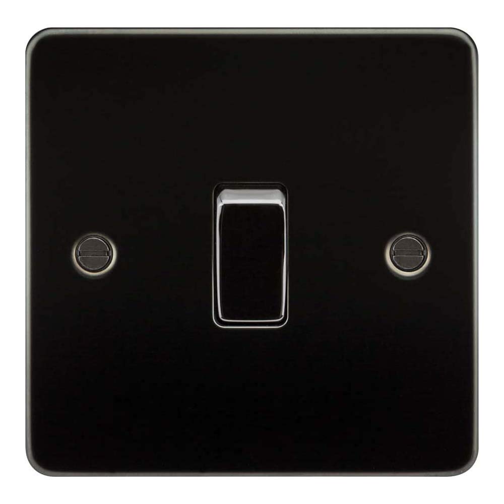 Knightsbridge Gunmetal Fp1200gm Plat Fpav1200gm Flat Plate 10A 1G Intermediate Switch-, 230 V