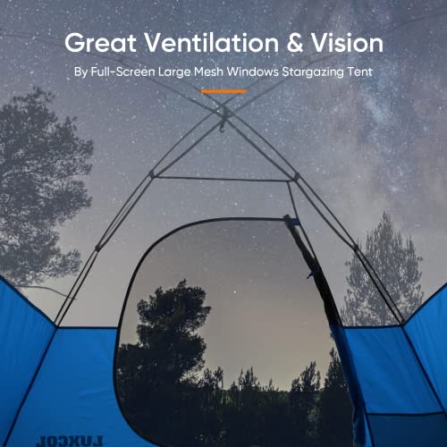 Luxcol 3-4 Person Camping Tent, Waterproof And Removable Canopy Stargazing Tent With Porch 3 Or 4 People, Easy Set Up Family Dome Tent For Camping, Backpacking And Hiking, Outdoors 3 Season #TOP4