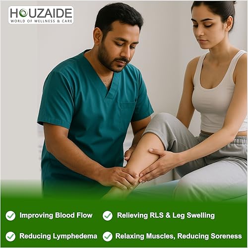Image of Houzaide Leg Massager for Pain Relief | Foot Calf & Thigh Recovery | Full Air Compression Leg Massager for Blood Circulation and Pain Relief | 6 Mode, 4 Zones, 9 Intensity | 1 Year Warranty - Raksha Bandhan Gift Option