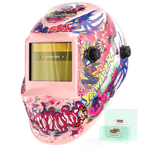 Image of YESWELDER Auto Darkening Welding Helmet, Blue Light Blocking, 1 /1 /1 /1 True Color Solar Powered Welding Hood with 2 Arc Sensors, Wide Shade 3.5 /9-13 Welder Mask for TIG MIG ARC and Grind
