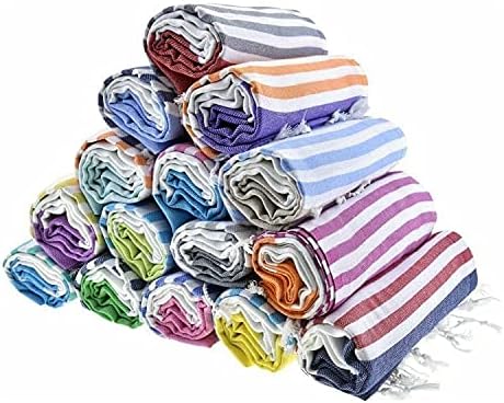 HAVLULAND Turkish Cotton Beach Towel, Quick Dry Sand Resistant Extra Large Towels for Bath Pool Swim Yoga Gym - Pack of 4
