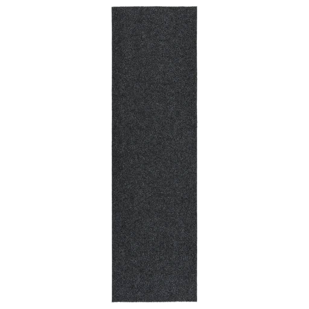 Alfombra antisuciedad 100 x 350 cm, color antracita, resistente con parte trasera de gel antideslizante para entrada, moderna superficie de fieltro punzonado de 70% polipropileno y 30% PES,
