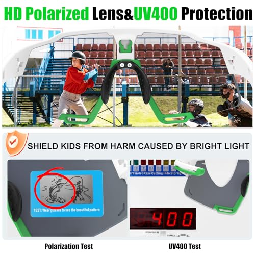 Image of X-TIGER Polarized Kids Sunglasses Youth Baseball Sunglasses UV400 Boys Girls Sports Sun Glasses for Softball Cycling Scooter