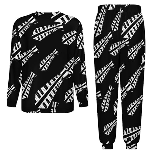Piano Keys Tie Music Men’s Pajama Set Long Sleeve Top And Pants Loungewear Sleepwear Pjs Nightwear4