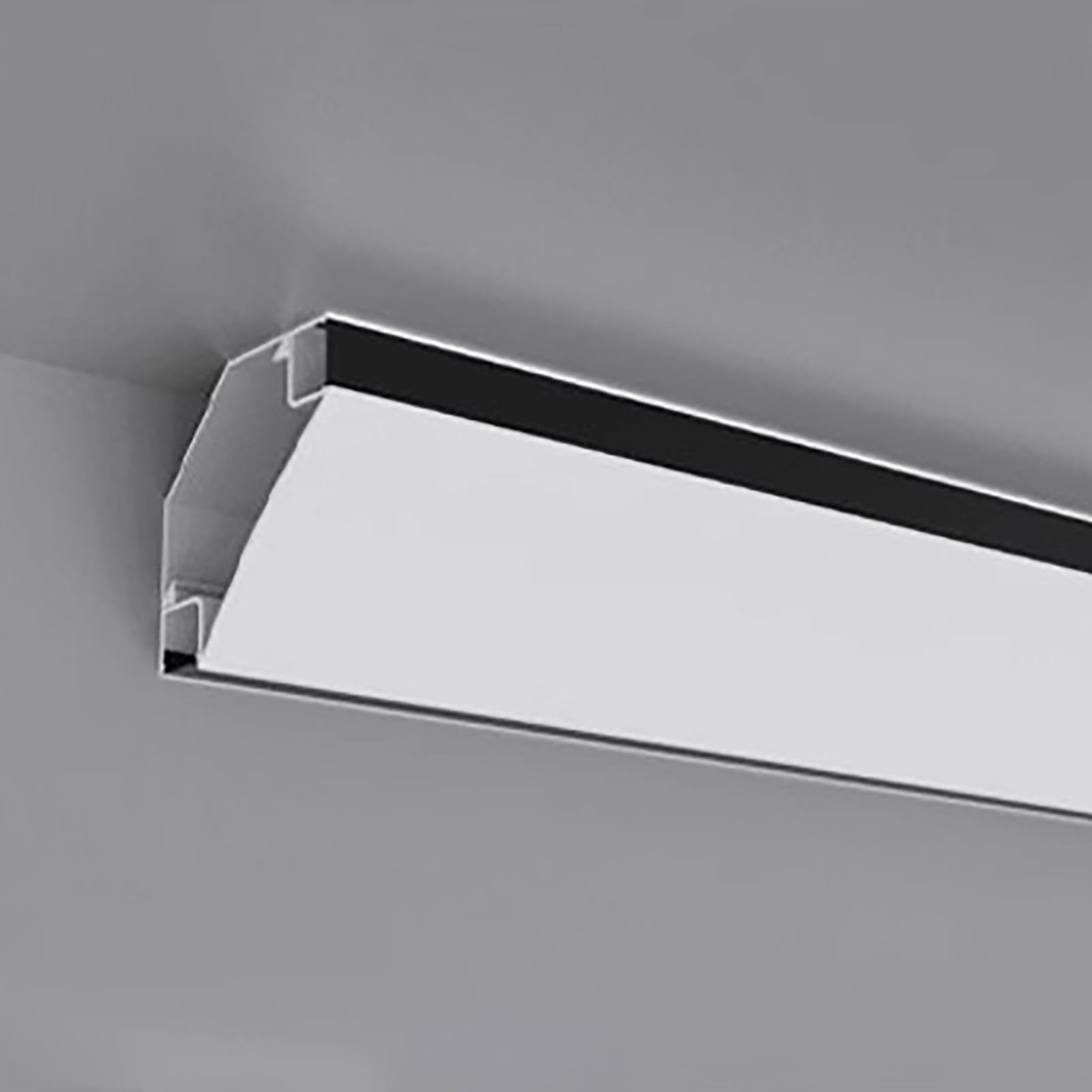 Dimensioni delle modanature per soffitti, Diffusore for Montaggio Superficiale con Modanatura a Corona a Canale LED in Alluminio Nero Bianco Lunghezza Personalizzata(Black,11m/36ft)