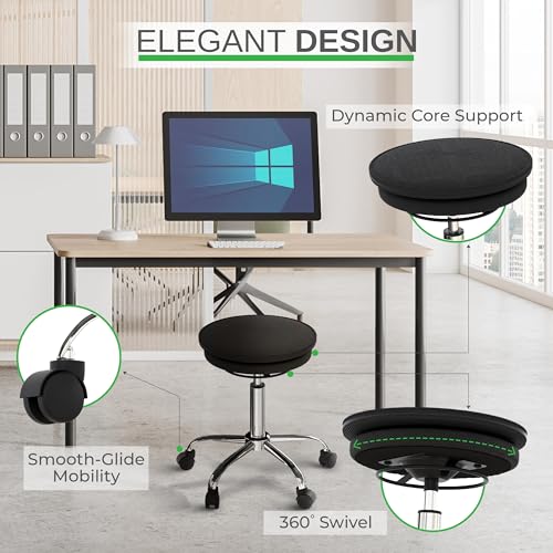 Image of Uncaged Ergonomics Wobble Stool Air balance ball chair on wheels alternative rolling stool with wheels flexible seating classroom stools standing desk stool yoga ball chair adhd chair wobble stools