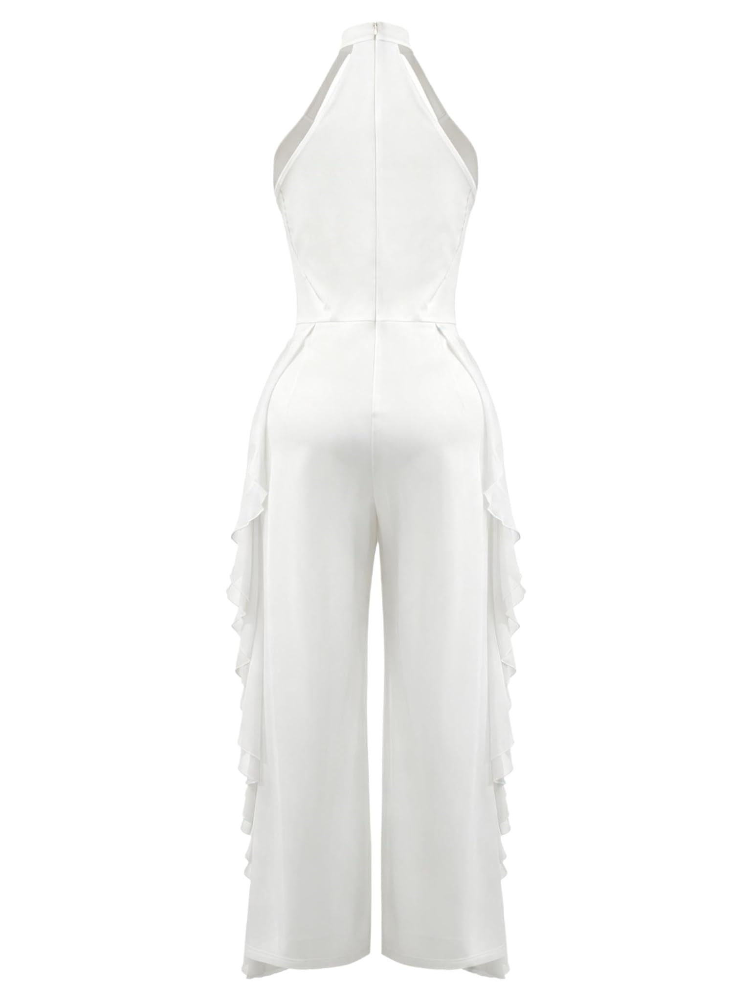 Runhomal Donna Combinazioni Signore Salopette Con Volant Alla Moda Clubwear