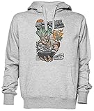 Dr. Stone (Stone Crunch) Gris Jersey Sudadera con Capucha Unisexo Hombre Mujer Grey Unisex Hoodie