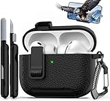AirPods Pro 3ケース レザー、キーチェーン、電話ホルダー付き