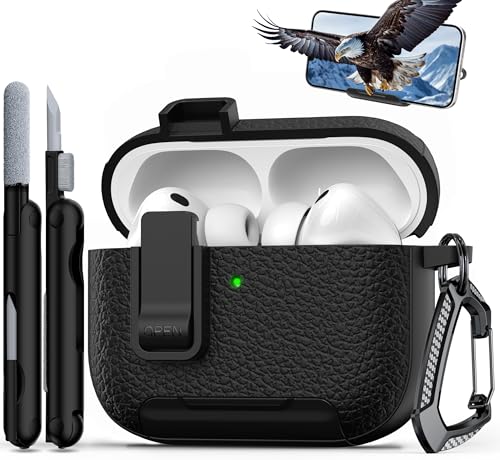 AirPods Pro 3ケース レザー、キーチェーン、電話ホルダー付き